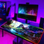 Grand tapis de souris gamer LED