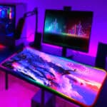 Grand tapis de souris gamer LED